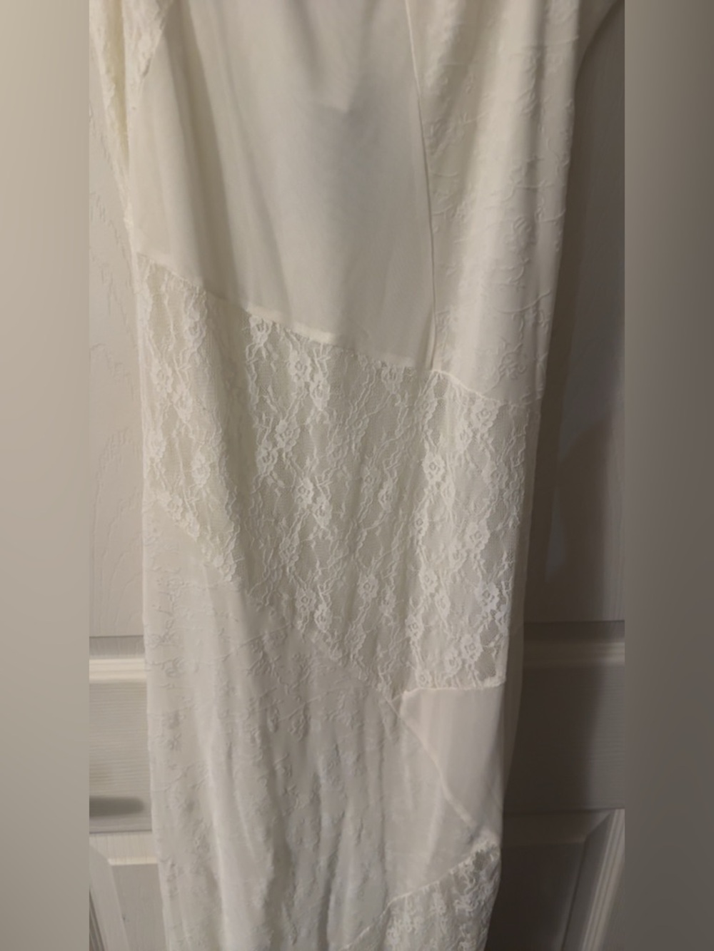 Women's White Lace Panel Dress